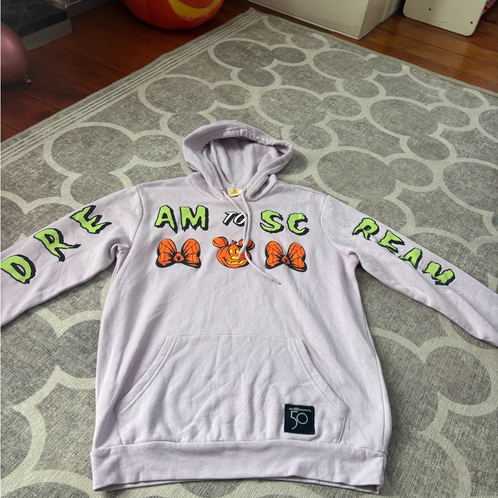 Disney Light Gray Hoodie with Gold Logo